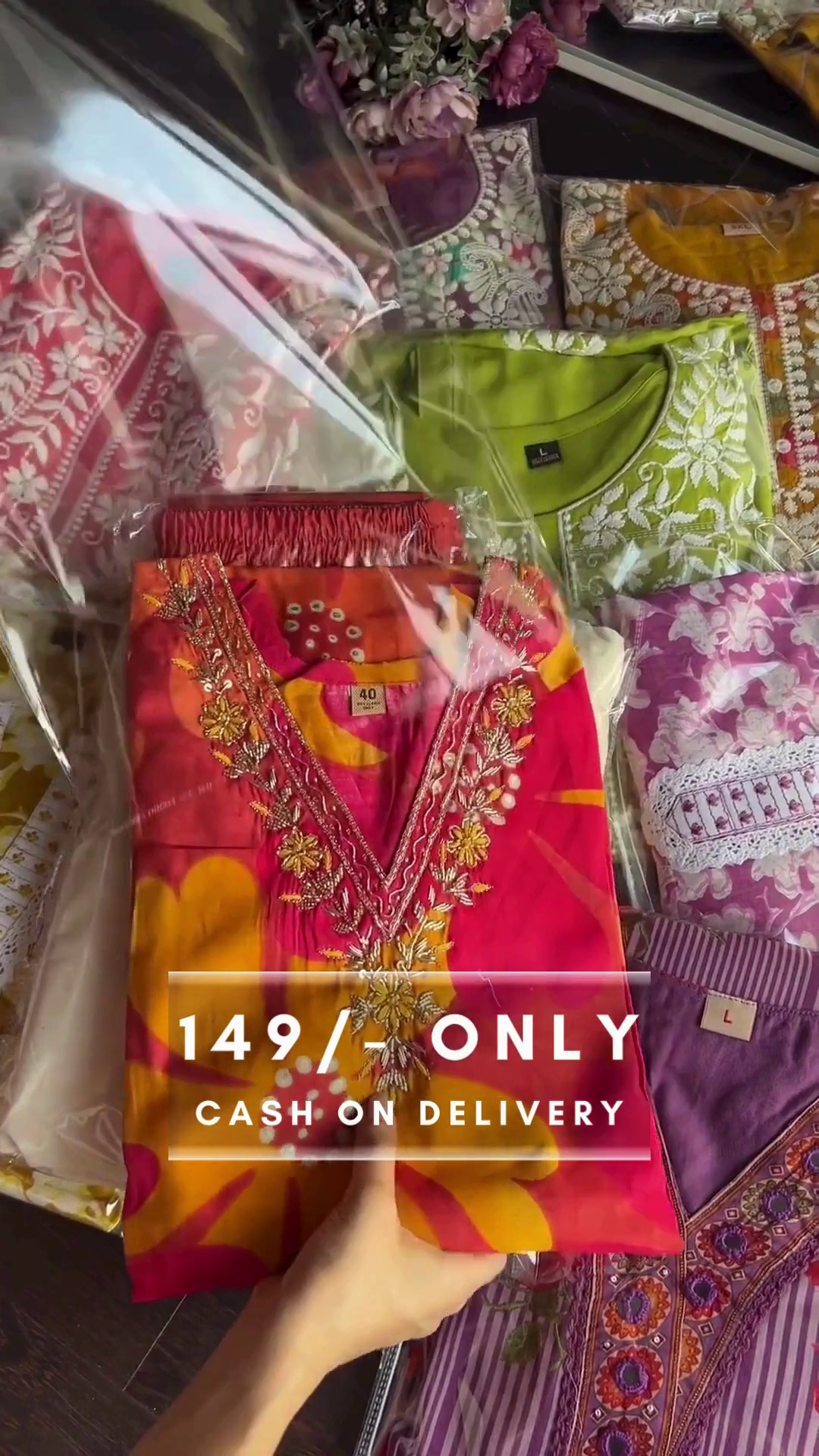 Hand Block Printed Embroidered Kurta Set - Image 2