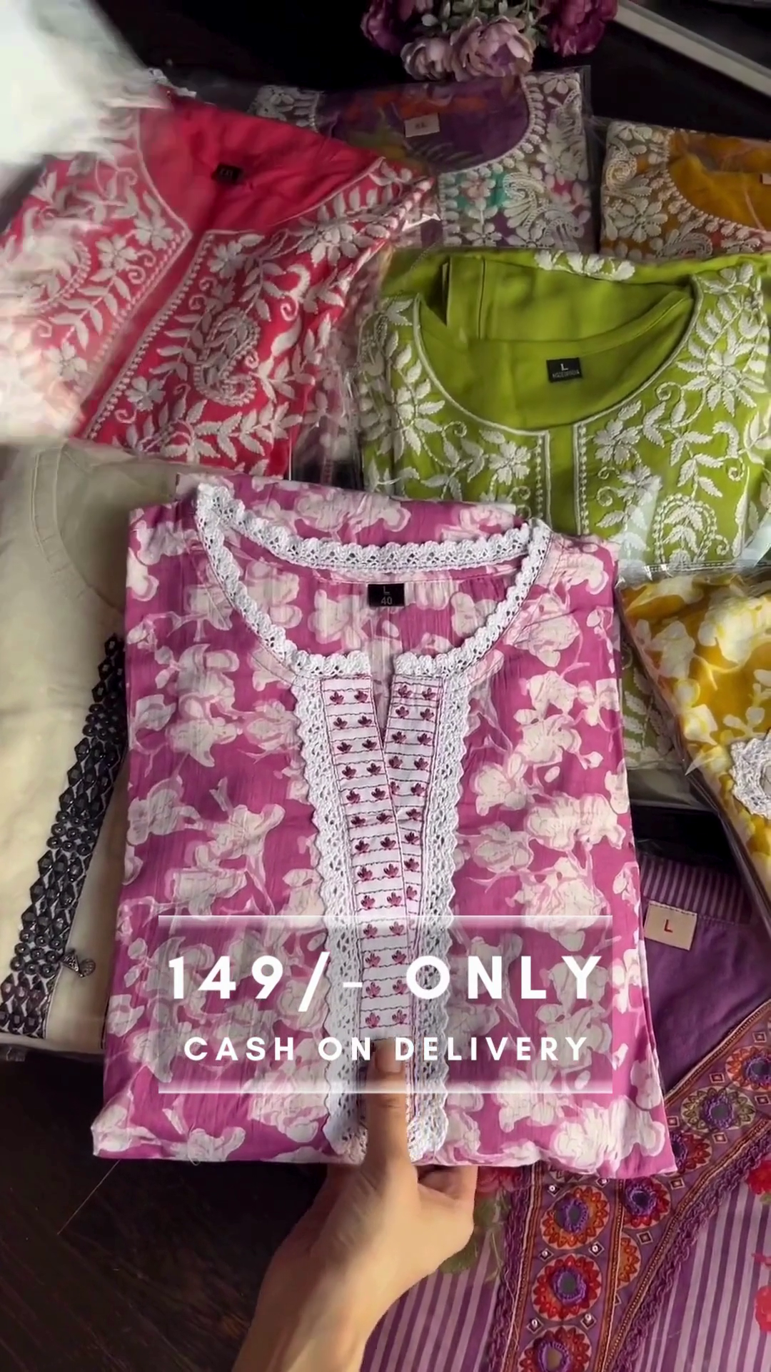 Hand Block Printed Embroidered Kurta Set - Image 4