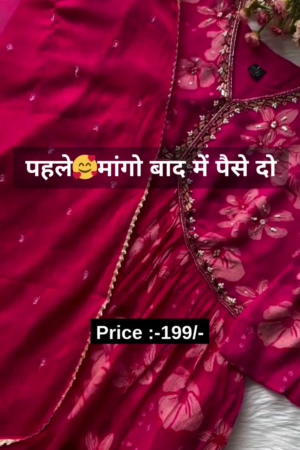 Organza Hand Work Unstitched Suit with 9gm shantoon bottom