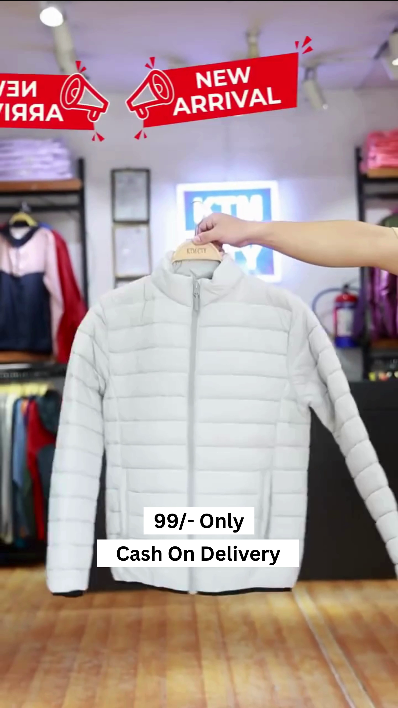 Men Solid Mock Collar Puffer Jacket - Image 8