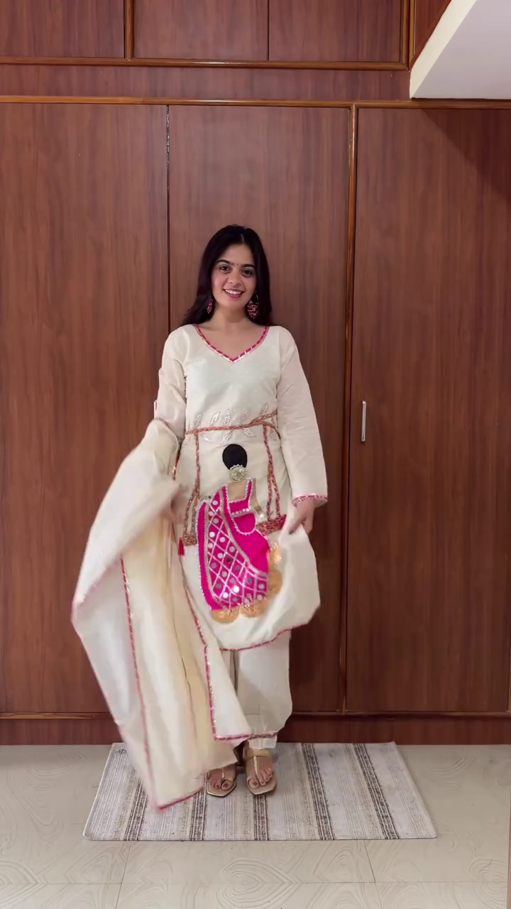 PREMIUM TISSUE SILK GOTTA CO-ORD WITH POTLI - Image 6