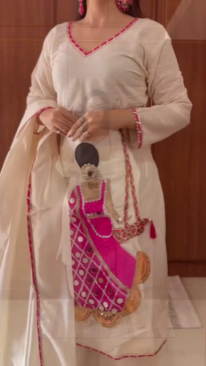 PREMIUM TISSUE SILK GOTTA CO-ORD WITH POTLI - Image 4