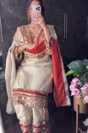 Regal Grace Embroidered Ethnic Suit Set with Dupatta