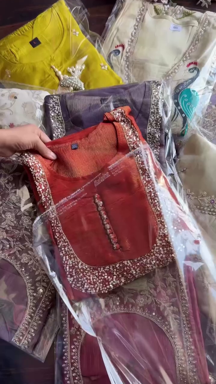 Women's Traditional Embroidered Kurta Pant Set, Orange with White Floral Printed Design Dupatta,Kurta Set For Women - Image 2