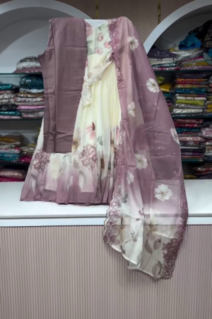Women Floral Printed Panelled Kurta with Trousers & With Dupatta
